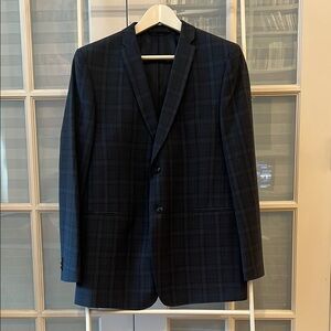 Cool Navy Plaid teen suit